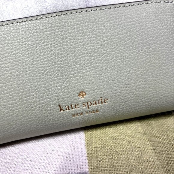 Kate Spade Phoebe Turnlock Medium Leather Wallet In Sage Bundle (Light Green) - Picture 7 of 11